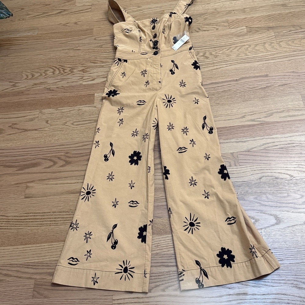 Maeve The Colette by Anthropologie Beige Floral Jumpsuit - Picture 6 of 7